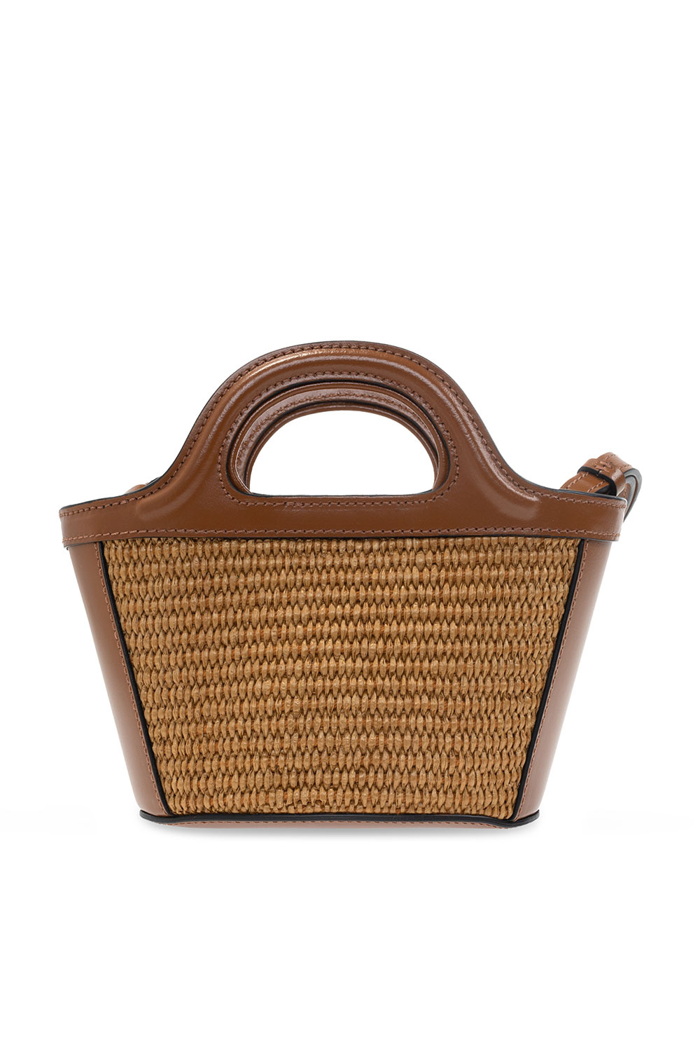 ★MARNI★ Tropicalia Micro Crossbody Arabesque BMMP0067Q0P38 Tropicalia Micro Bag in brown leather and raffia-effect